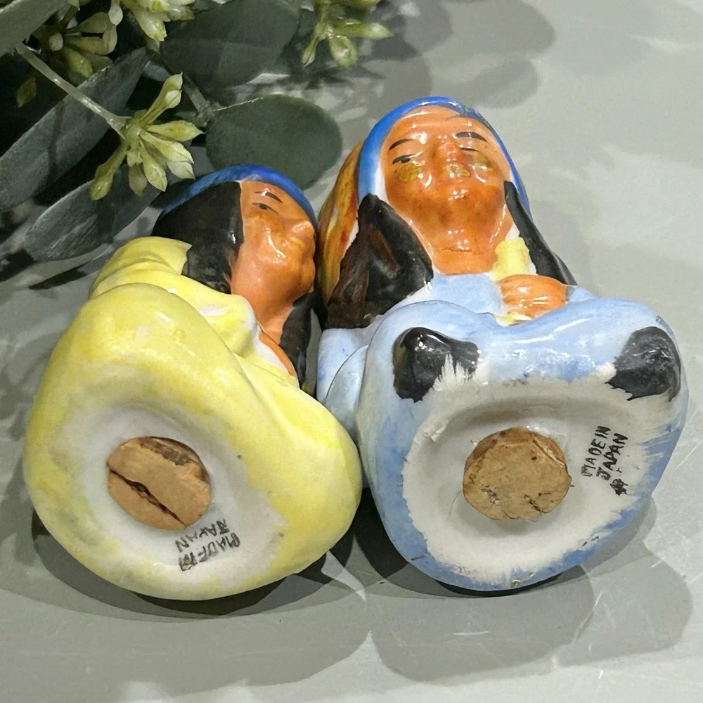 Vintage Native American Indian Salt & Pepper Shaker Set Made In‎ Japan